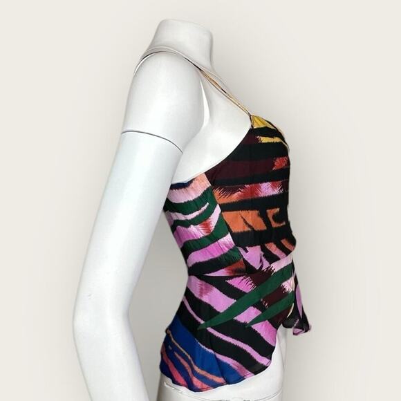 NWT | Parker | Cecile Multicolor Animal-print Peplum Tank Top | Nala | XS - Picture 4 of 13